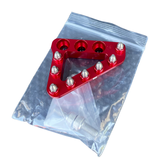 Rote CNC Bremspedalspitze aus Aluminium – passend für KTM, Husqvarna, Husaberg und Beta Modelle