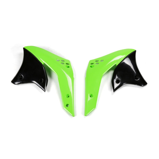 UFO Kühlerspoiler für KAWASAKI (KX-F) in Grün-Schwarz