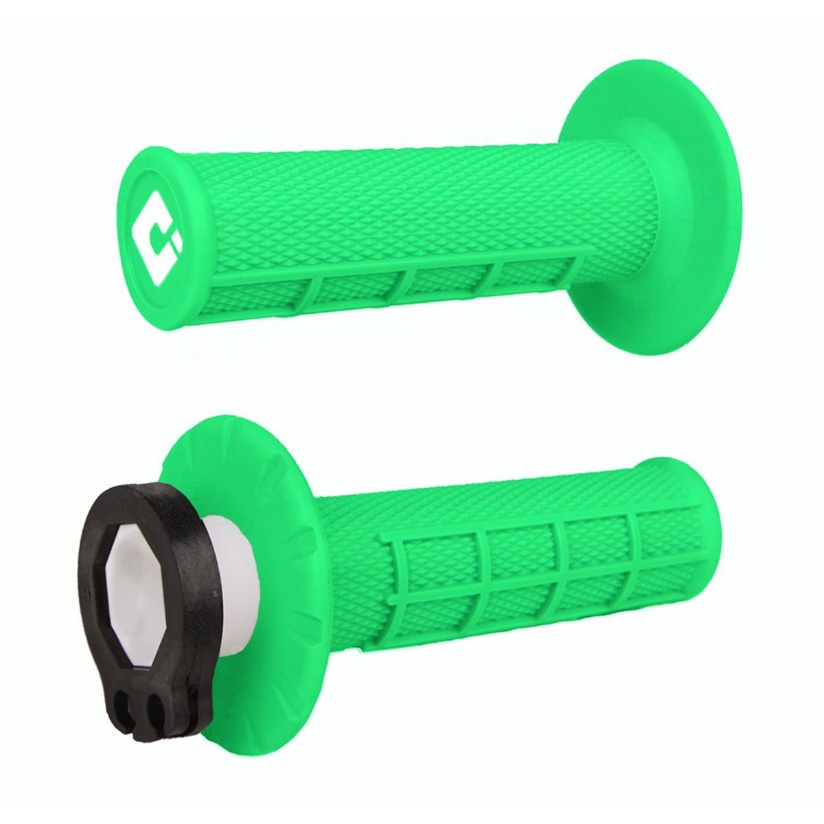 ODI Griffe LOCK ON 2T+4T HALF WAFFLE V2 (RR, RR X-PRO, XE, XEF, EC, EC-F...) in Grün fluo
