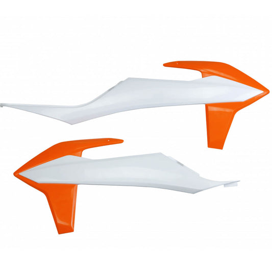 UFO Kühlerspoiler für KTM (EXC TPI, EXC-F) in Weiß-Orange