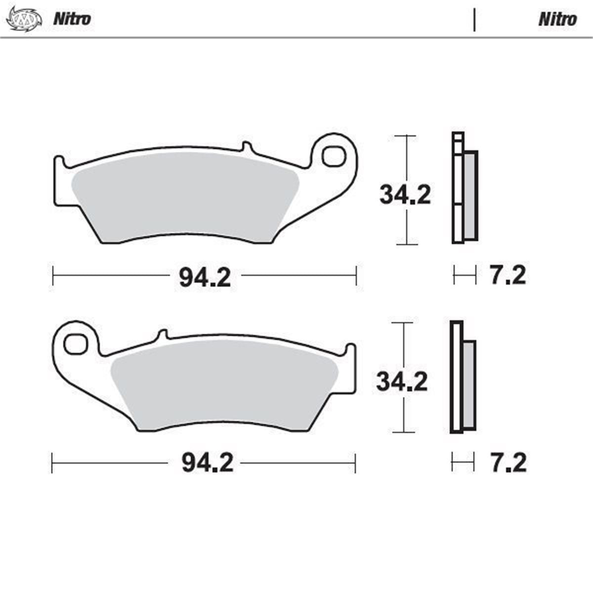 MOTO-MASTER Nitro Bremsbelag für Beta, Honda, Yamaha, Kawasaki, Suzuki vorne - RR, RX, XTRAINER, CR, CRF-F, CRF-L, CRF-R, CRF-RL, CRF-RWE
