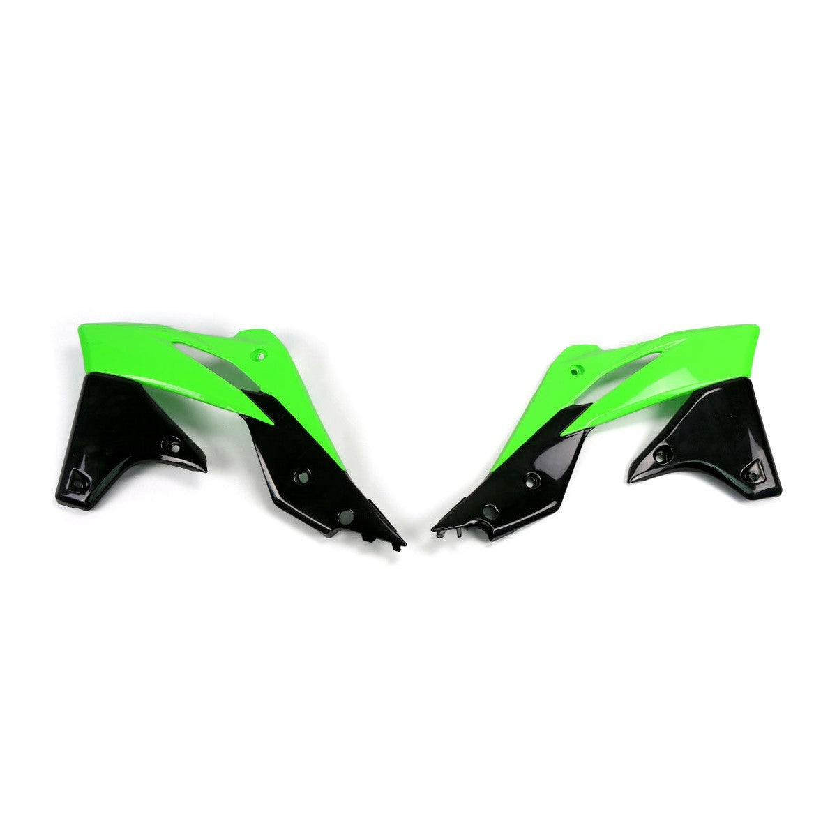 UFO Kühlerspoiler für KAWASAKI (KX-F) in Grün-Schwarz