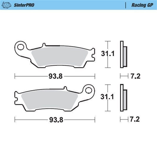 MOTO-MASTER SinterPRO Brake Pads Racing GP for Yamaha, Fantic front - XE, XEF, XX, WR-F, YZ, YZ-F 2007-2022