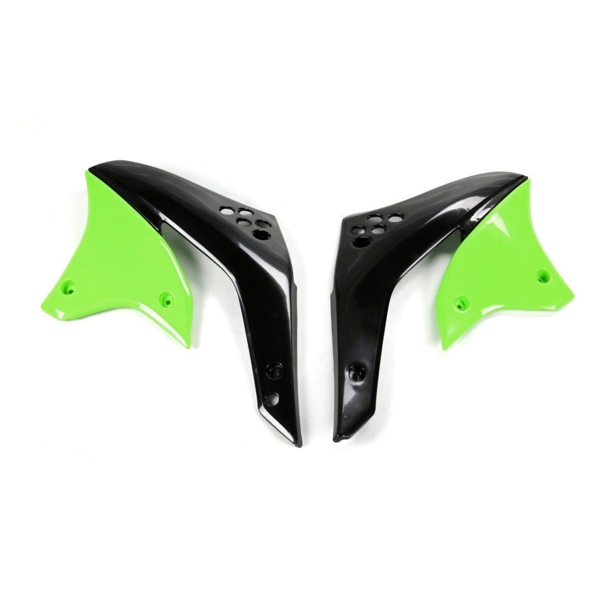 UFO Kühlerspoiler für KAWASAKI (KX-F) in Grün-Schwarz