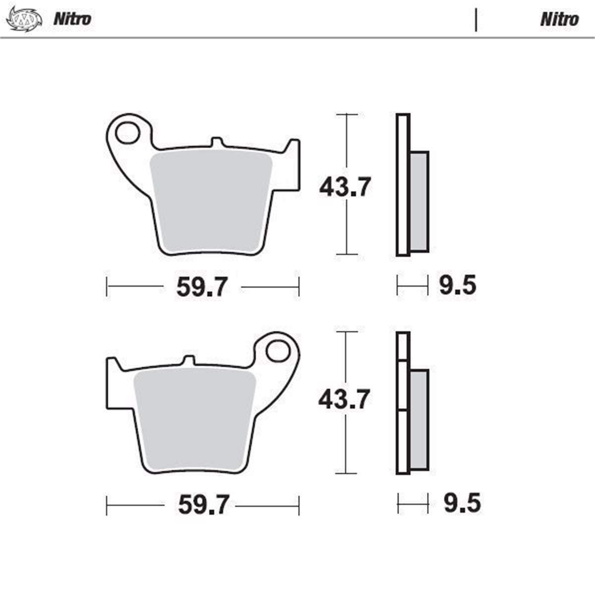 MOTO-MASTER Nitro Bremsbelag für Honda, Kove hinten - CR, CRF-L, CRF-R, CRF-RL, CRF-RWE, CRF-RX, CRF-X, 800X 2002-2026