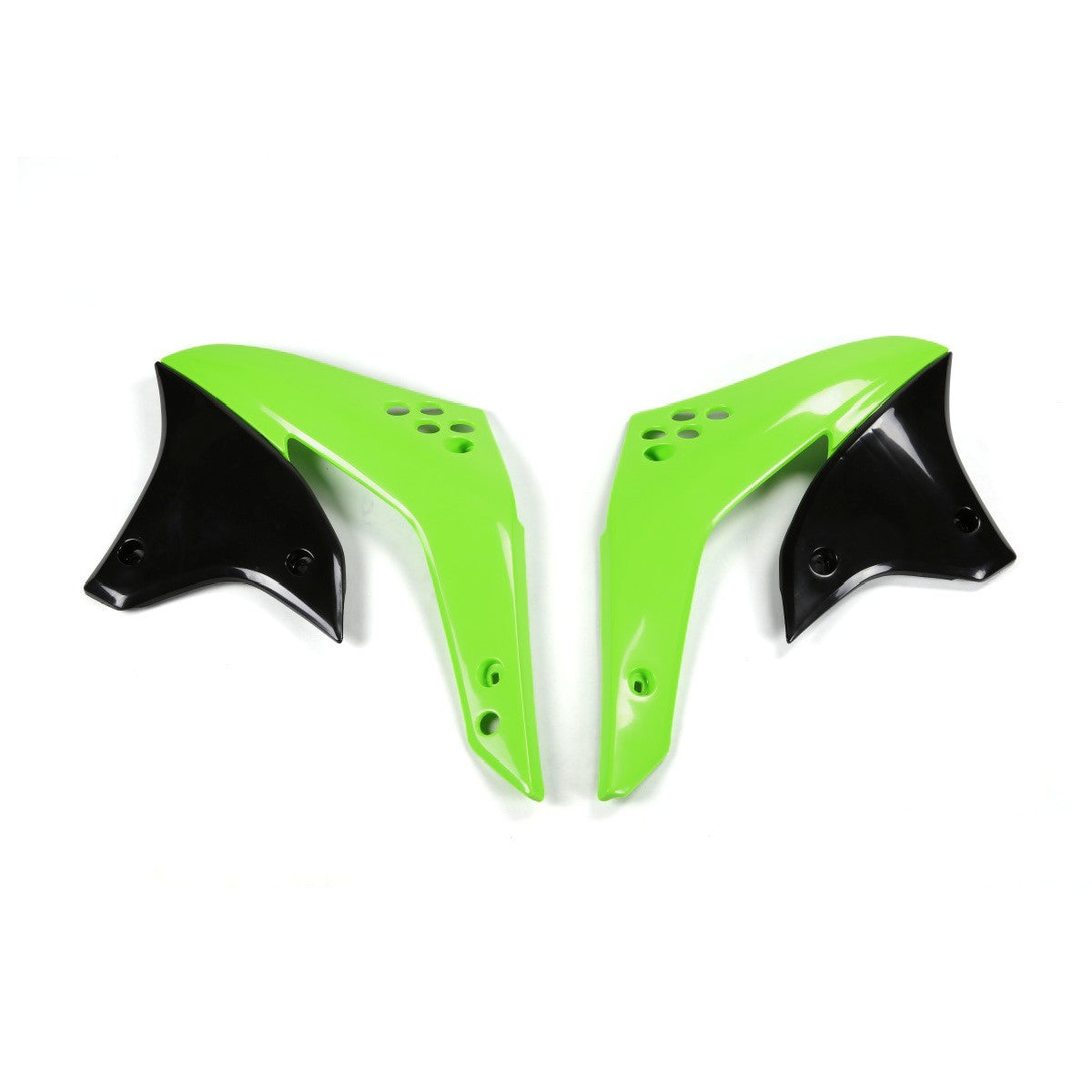 UFO Kühlerspoiler für KAWASAKI (KX-F) in Grün-Schwarz