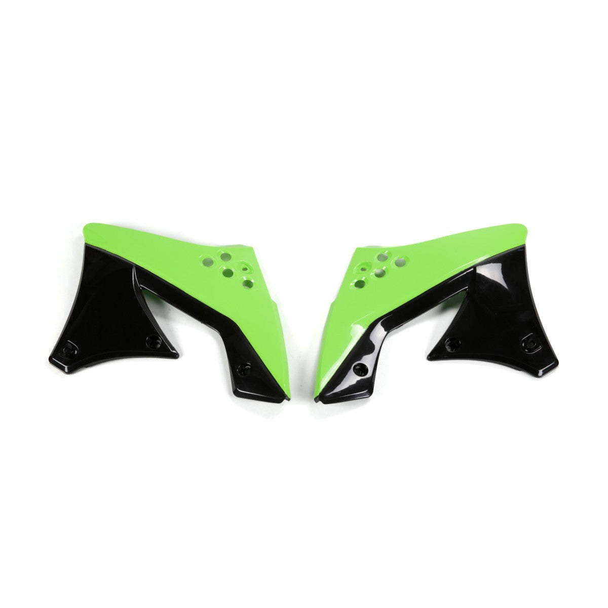 UFO Kühlerspoiler für KAWASAKI (KX-F) in Grün-Schwarz