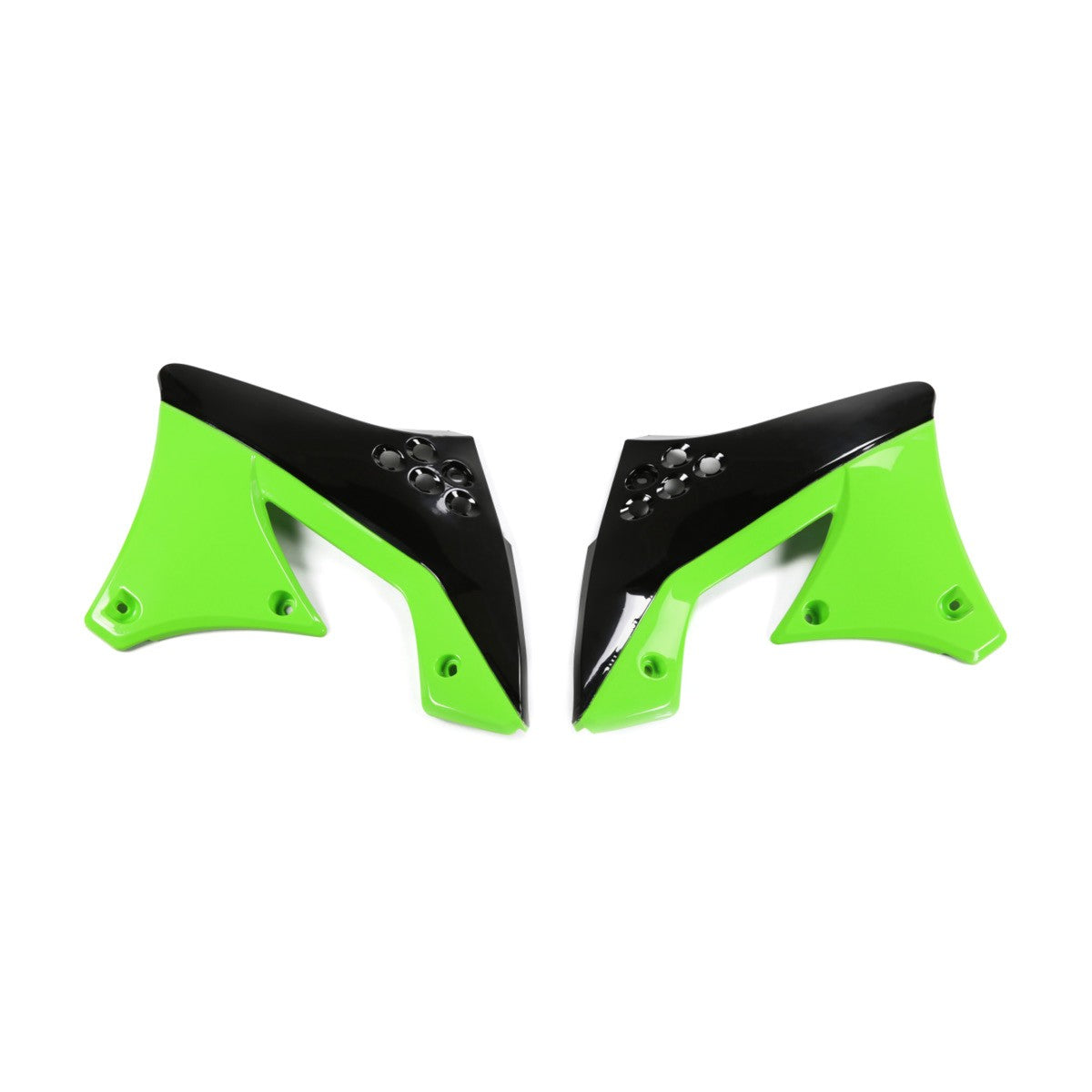 UFO Kühlerspoiler für KAWASAKI (KX-F) in Schwarz-Grün