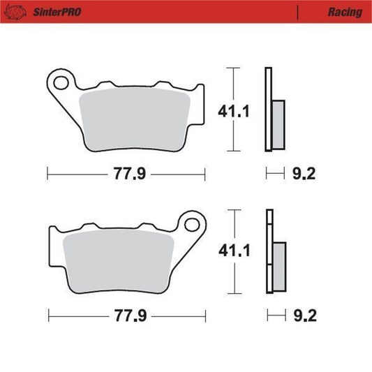 MOTO-MASTER SinterPRO Brake Pad Racing for KTM, Husqvarna, Husaberg, Royal Enfield rear - FE, CR, ENDURO, FC, SMR, TC, TE, WR, ENDURO 690 R, EXC, SX, HIMALAYAN 1994-2026