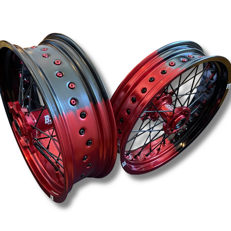 Supermoto Felgen 17 Zoll – individuell konfigurierbar für Suzuki, Rot - BSZ Parts