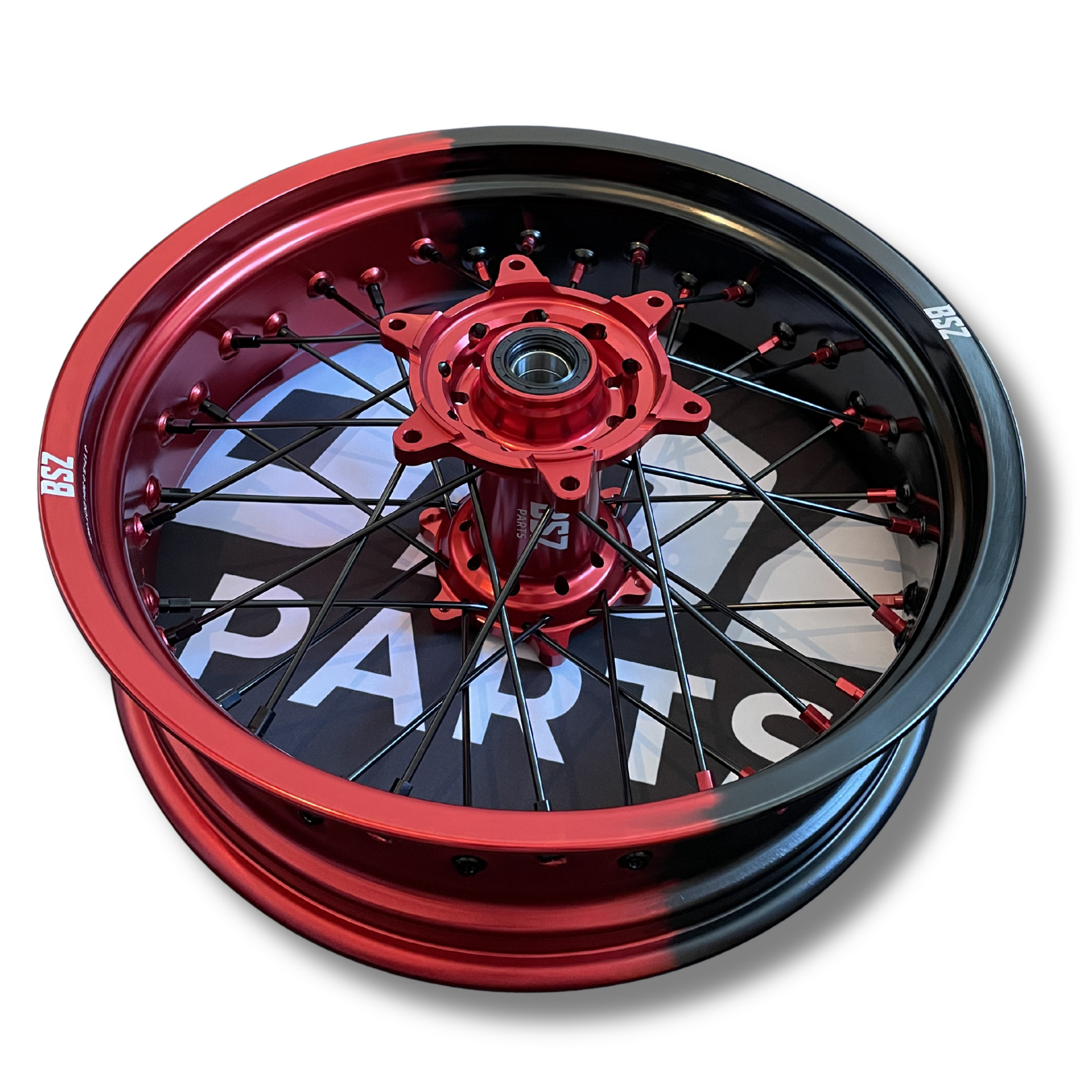 Supermoto Felgen für KTM - Schwarz/Rot - BSZ Parts