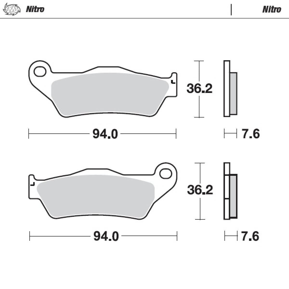 MOTO-MASTER Nitro Bremsbelag für KTM, Husqvarna, GasGas, Sherco, BMW, Ducati, Triumph, Husaberg, Stark vorne - G450 X, DESMO450 EDS, DESMO450 MX, EC, ES, EX, EX-F, MC, FC, FE, FX