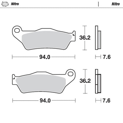 MOTO-MASTER Nitro Bremsbelag für KTM, Husqvarna, GasGas, Sherco, BMW, Ducati, Triumph, Husaberg, Stark vorne - G450 X, DESMO450 EDS, DESMO450 MX, EC, ES, EX, EX-F, MC, FC, FE, FX