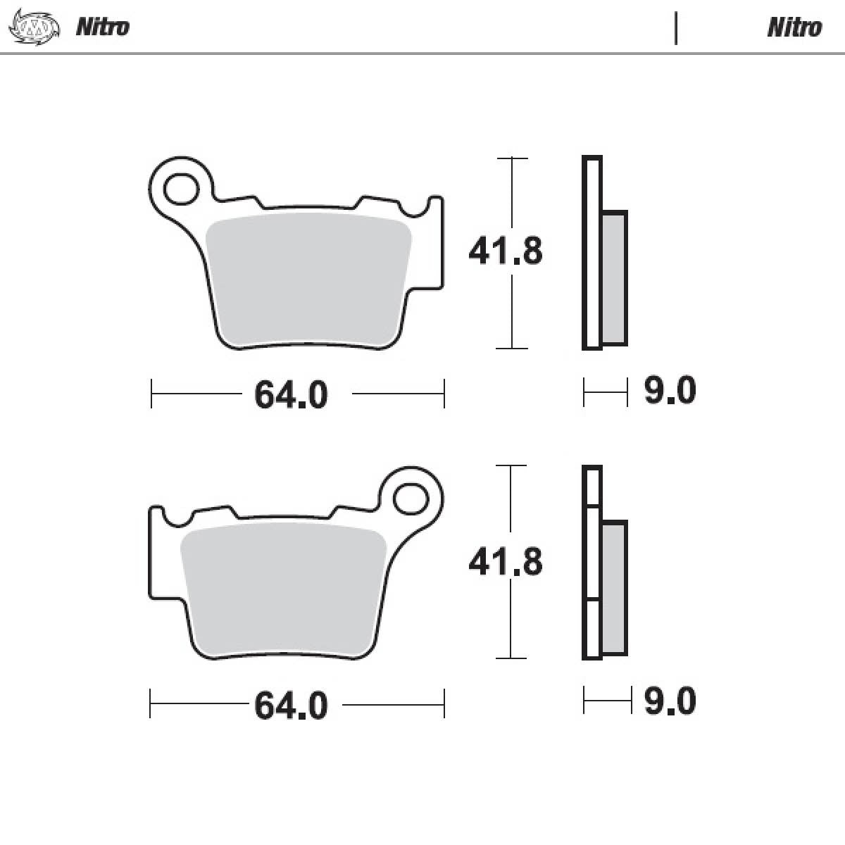 MOTO-MASTER Nitro Bremsbelag für KTM, Husqvarna, GasGas, Sherco, BMW, Ducati, Triumph, Husaberg, Stark hinten - G450 X, DESMO450 EDS, DESMO450 MX, EC, ES, EX, EX-F, MC, FE, FS, FX, TE