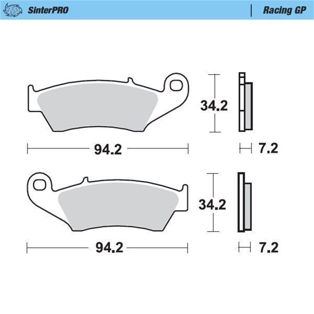 MOTO-MASTER SinterPRO Bremsbelag Racing GP für Beta, Honda, Yamaha, Kawasaki, Suzuki vorne - RR, RX, XTRAINER, CR, CRF-R, KX, KX-F, DR-Z, RM