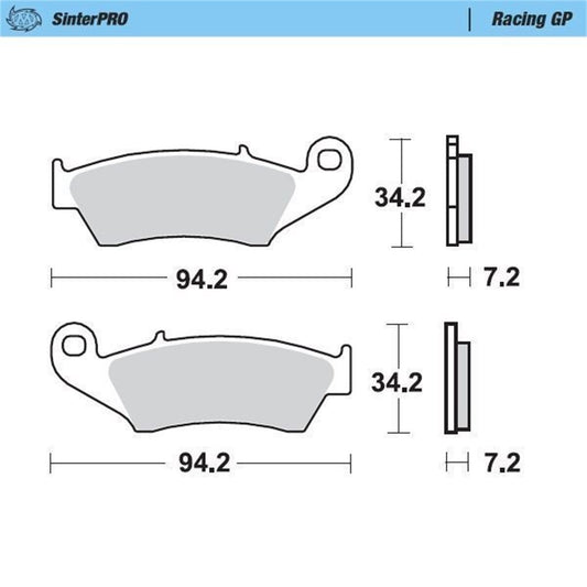 MOTO-MASTER SinterPRO Brake Pad Racing GP for Beta, Honda, Yamaha, Kawasaki, Suzuki front - RR, RX, XTRAINER, CR, CRF-R, KX, KX-F, DR-Z, RM