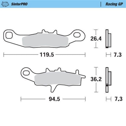 MOTO-MASTER SinterPRO Bremsbelag Racing GP für Kawasaki, Suzuki vorne - KX, RM 1997-2025