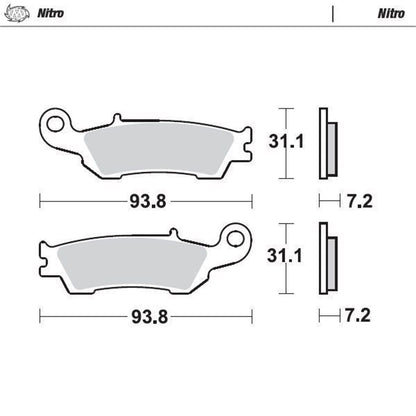 MOTO-MASTER Nitro Bremsbelag für Yamaha, Fantic vorne - XE, XEF, XX, WR, WR-F, YZ, YZ-F, YZ-FX, YZ-X 2007-2022