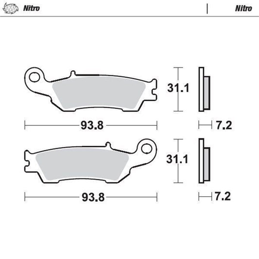 MOTO-MASTER Nitro Brake Pad for Yamaha, Fantic front - XE, XEF, XX, WR, WR-F, YZ, YZ-F, YZ-FX, YZ-X 2007-2022