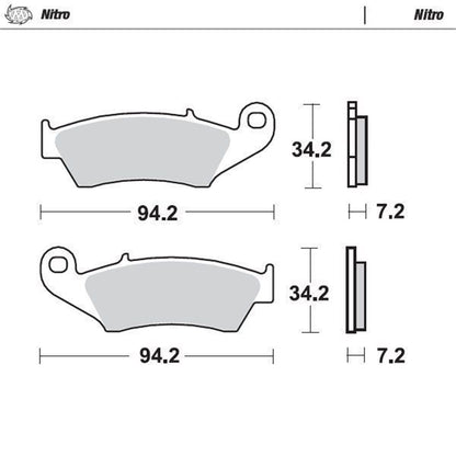 MOTO-MASTER Nitro Bremsbelag für Beta, Honda, Yamaha, Kawasaki, Suzuki vorne - RR, RX, XTRAINER, CR, CRF-F, CRF-L, CRF-R, CRF-RL, CRF-RWE