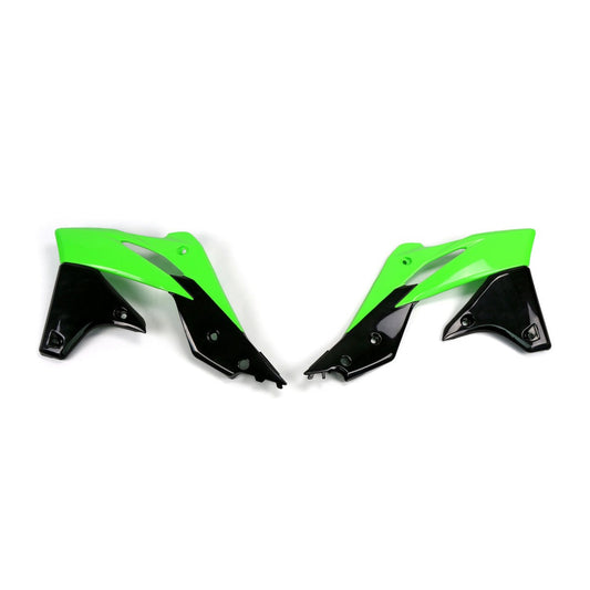 UFO Kühlerspoiler für KAWASAKI (KX-F) in Grün-Schwarz