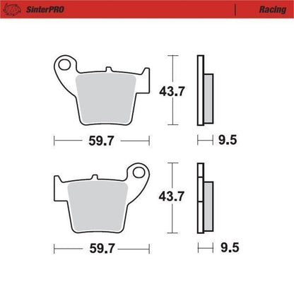 MOTO-MASTER SinterPRO Bremsbelag Racing für Honda, Fantic, Kove hinten - ENDURO, CR, CRF-R, 800X 2002-2026