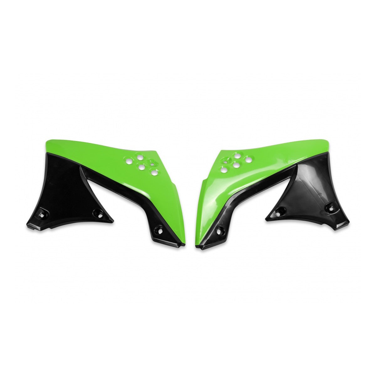 UFO Kühlerspoiler für KAWASAKI (KX-F) in Grün-Schwarz
