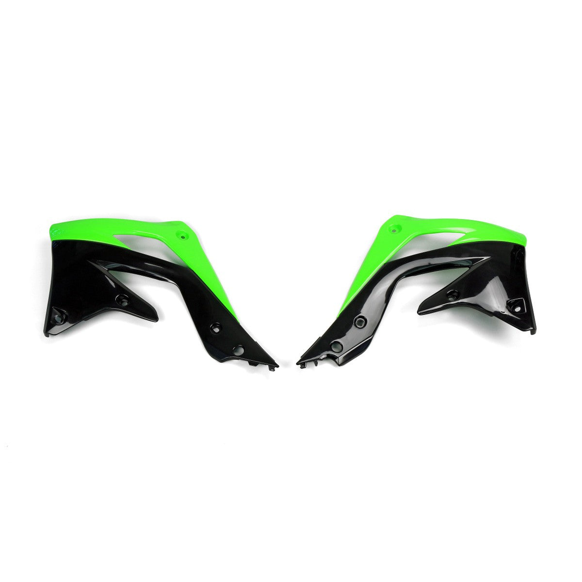 UFO Kühlerspoiler für KAWASAKI (KX-F) in Grün-Schwarz