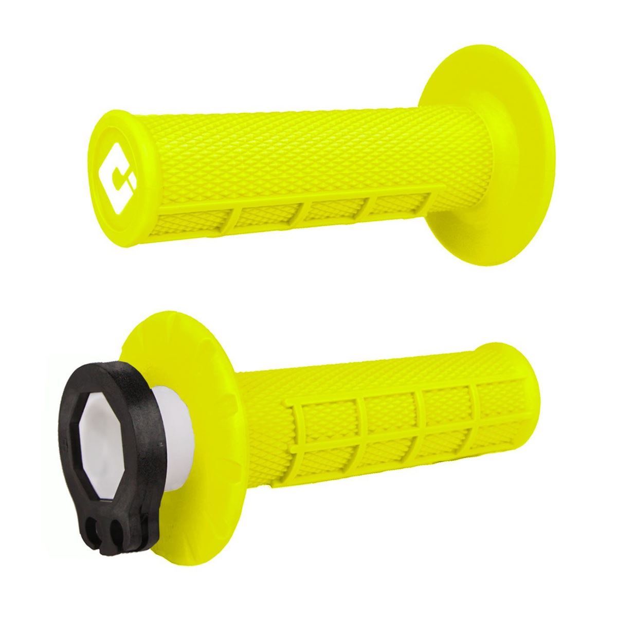 ODI Griffe LOCK ON 2T+4T HALF WAFFLE V2 (RR, RR X-PRO, XE, XEF, EC, EC-F...) in Gelb fluo