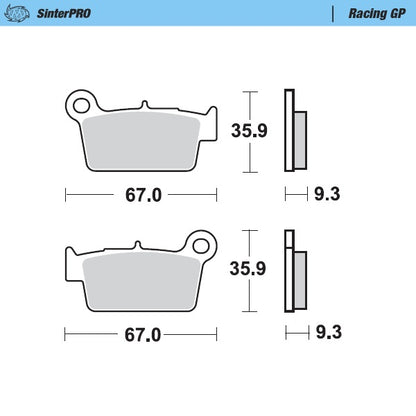 MOTO-MASTER SinterPRO Brake Pad Racing GP for Beta, Yamaha, Kawasaki, Suzuki, Fantic rear - RR, XTRAINER, XX, XXF, KX-F, RM-Z, YZ, YZ-F 2006-2026