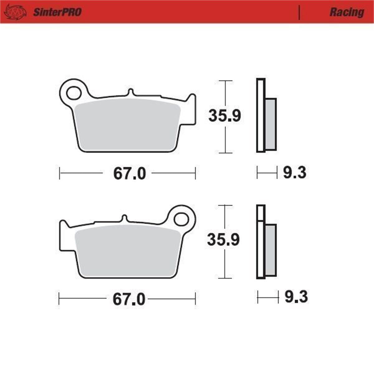 MOTO-MASTER SinterPRO Brake Pad Racing for Beta, Yamaha, Kawasaki, Suzuki, Rieju, Aprilia, Fantic rear - RXV, RR, RX, XTRAINER, XE, XEF, XX, XXF, KLX 450 R, KX
