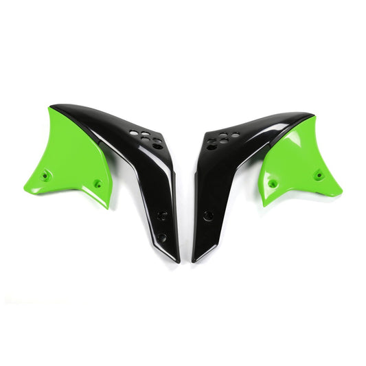 UFO Kühlerspoiler für KAWASAKI (KX-F) in Schwarz-Grün